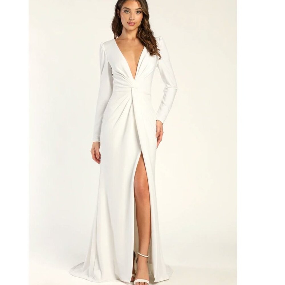 Lulu's Elegant White Wedding Dress